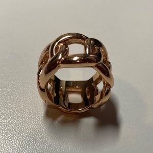 Gold Plated Heavy Link Chain Ring Sz 6.5